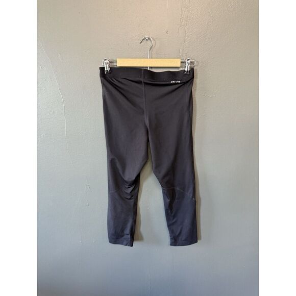 Nike Pro Womens Black Compression Cropped Baselayer Pants Size Large - Picture 2 of 3
